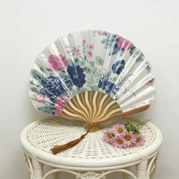 Hand Woven Palm Leaf Fan, Seaweed Macaron Colored Handcrafted Decor Fan, Decorative Fan Shaped Wall Hanging, for Home Living Room Entryway Balcony Tabletop Decor, S