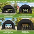 thumbnail image 3 of HOTEEL Carport 20x20ft Heavy Duty Portable Garage with All-Steel Metal Frame & Vents, All-Season Round Style Outdoor Storage Shed for Car, Truck, Boat, Patio Furniture Anti-Snow Waterproof, Black, 3 of 6