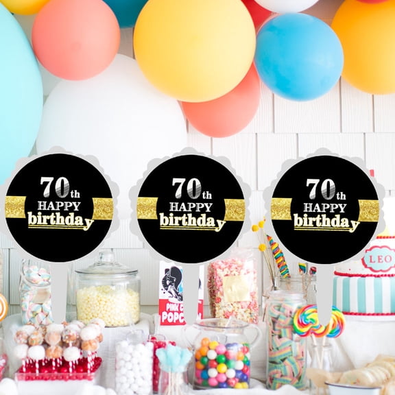 Luxshiny 18-Piece Multicolor Cake Picks Set for Birthday Party Decorations and 70th Birthday Cake Toppers