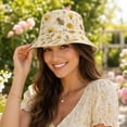 thumbnail image 5 of Basysin Vintage Print Bucket Hat Lightweight Breathable Sun Hat Fashion Wide Brim Fisherman Cap Outdoor Travel Beach Daily Holiday Hat, 5 of 5