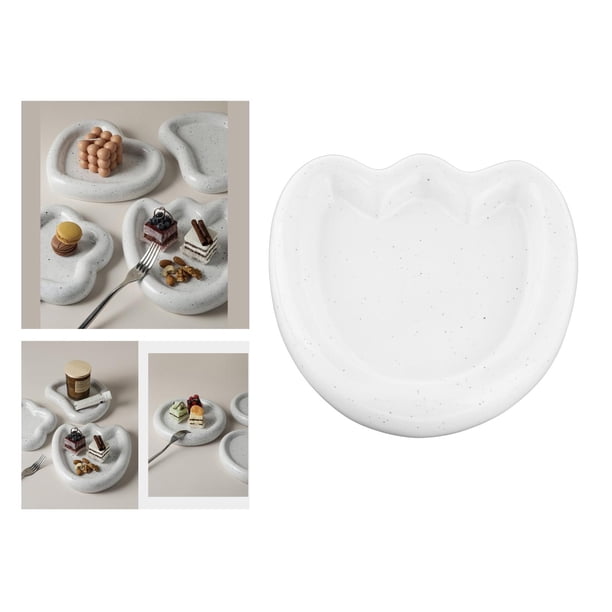Juego de Platos de Cena, Juego de Platos Apilables de Cerámica, Bandeja de Servicio de Catering para Aperitivos, Resistente a Los Arañazos, para El Ho Tulipán Soledad Plato de postre