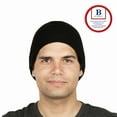 thumbnail image 2 of Blueberry Uniforms 8" Stretch Beanie Watch Hat -Acrylic Rib Knit Winter Skully Cap (Black), 2 of 5