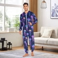 thumbnail image 6 of FORMRS Onesies Pajama for Adults Unisex Hoodie Winter Jumpsuit One Piece Sleepwear, Sizes S-2XL, Dark Blue Jellyfish Pattern, 6 of 7