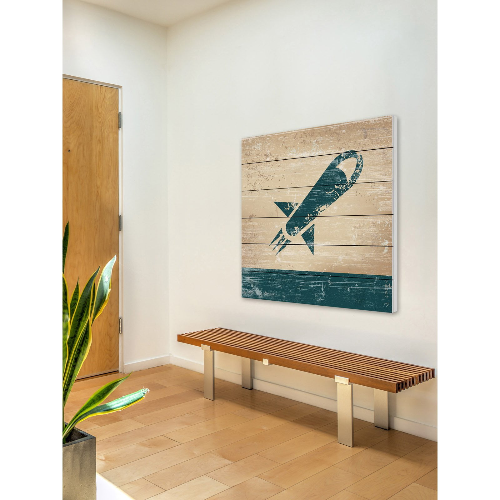 Marmont Hill Dark Ship Painting Print on White Wood