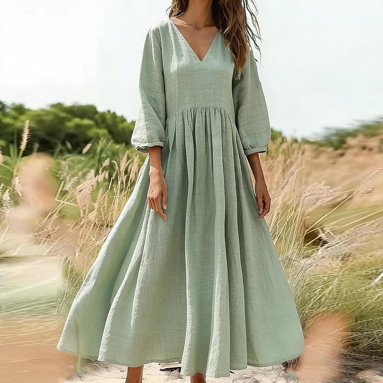 empire waist beach dress Shop Floral Empire Waist Beach Dress main image 1
