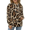 thumbnail image 4 of Leopard Print Pattern 3D Print Hoodie Men Women Autumn Thin Pullover Sweatshirt Vintage Streetwear Tops, 4 of 6