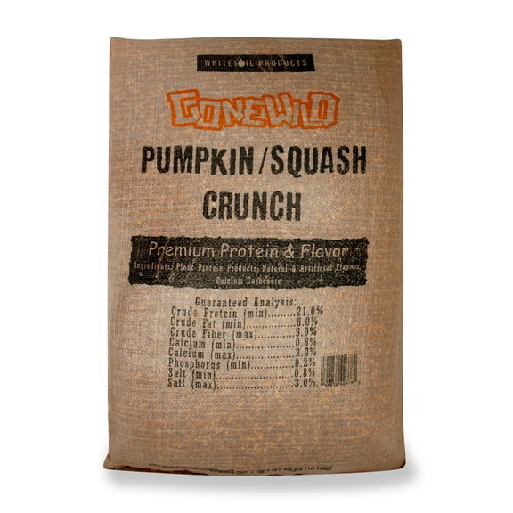 Whitetail Product Gone Wild, Pumpkin/Squash Crunch Deer Attractant, 40 LB., Premium Deer Attractant, High-Protein, Natural Flavors, G6782