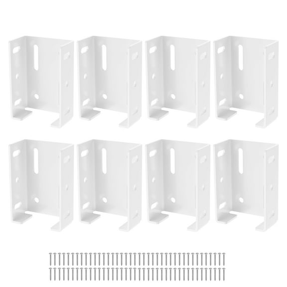 Sutowe 8Pcs Aluminum Fence Bracket for 2.75 Inch Guide Rail Easy to Install Anti Deformation Deck Wood Rail Bracket for Wood Vinyl Plastic Fence