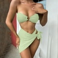 thumbnail image 2 of Babysbule Bikinis for Women Three-piece Suit Women's Bandage Solid Summer Bikini Push-Up Padded Swimwear Swimsuit Beachwear Set, 2 of 4