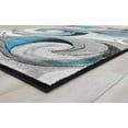 thumbnail image 6 of Handcraft Rugs-Swirls Abstract Design Modern Contemporary Hand Carved Area Rug-Silver/Turquoise/Gray/Black, 6 of 10