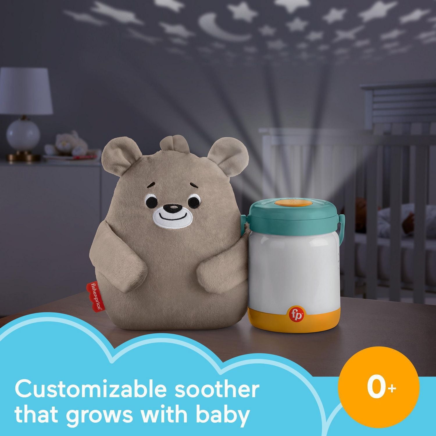 Fisher-Price Baby Bear & Firefly Soother Light-Up Sound Machine for Infant to Toddler