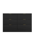 thumbnail image 5 of Spaco Simply Modern 6-Drawer Dresser with Golden Metal Handle, Large Storage Cabinet with Anti-Tipping Device, Chest of Drawers for Indoor as Bedroom, Living Room, Black, 5 of 20