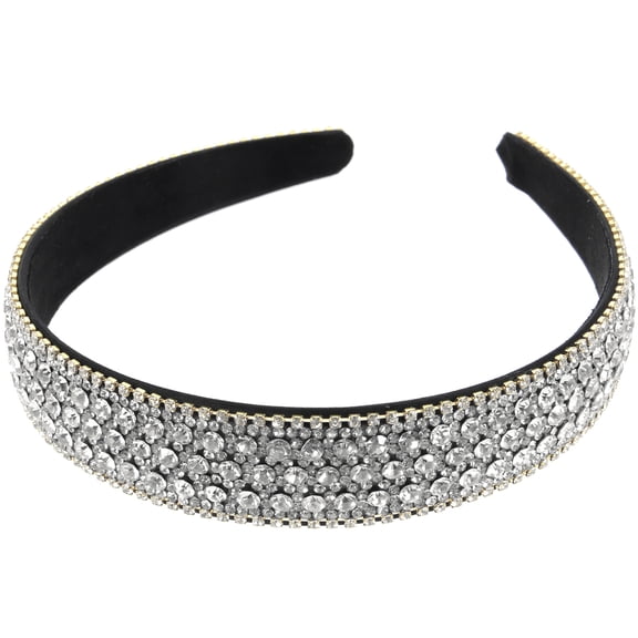 LOLIPPYY Rhinestone Headband for Women's Sparkly Crystal Hair Accessory for Daily Wear and Special Occasions White