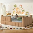 thumbnail image 4 of Bellemave Toddler Floor Bed with Teddy Fleece, Low-to-Ground Kids Bed Frame with Full Padded Guard Rails, Montessori Floor Beds, Standard Crib Size for Boys & Girls, Natural, 4 of 14