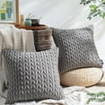thumbnail image 2 of Holiday Deal Selection Phantoscope Quilted Velvet Braid Textured Pleated Decorative Throw Pillow Cover for Bed and Couch, 20" X 20", Dark Gray, 2 Pack, 2 of 3