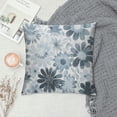 thumbnail image 2 of COMIO  Throw Pillow Cases Cozy Fleece Two-Tone Blooming Flowers Decorative Cushion Covers for Couch Bed Sofa Farmhouse Decoration Smoke Blue Grey, 2 of 5
