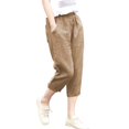 thumbnail image 5 of Sakmal High Waisted Capri Pants Women Cotton Linen Wide Leg Pants Solid Beach Vacation Lightweight Women's Capris 3XL, 5 of 5