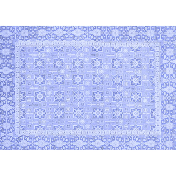 Ahgly Company Indoor Rectangle Oriental Blue Traditional Area Rugs, 7' x 9'