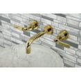 thumbnail image 2 of Kingston Brass KS8122KL Whitaker Double-Handle 3-Hole Wall Mount Bathroom Faucet in Polished Brass, 2 of 8