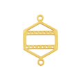 thumbnail image 1 of Centerline Beadable Connector Link, Hexagon Shape with Cutout and Holes 23x15mm,  Gold Plated, 1 of 1