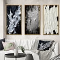 thumbnail image 1 of Designart "Momentary Spirit Abstract in Black and White" Abstract Painting Framed Wall Art Set Of 3 - Black Modern Frame Gallery Wall Set For Home Decor, 1 of 6