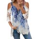 thumbnail image 1 of Elegante mujer casual cremallera cuello impresión blusa encaje manga corta camiseta verano Tops OAVQHLG3B Store  lin121212, 1 of 4