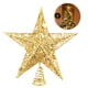 thumbnail image 2 of Diseño de estrella, 20 cm, metal dorado brillante, árbol de metal dorado brillante, árboles de Navidad con forma de estrella, rendimiento lleno de energía, 2 of 7
