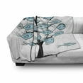 thumbnail image 3 of Fish Soft Flannel Fleece Throw Blanket, Life of Tree of Funny Fish on the Branches with Different Print, Cozy Plush for Indoor and Outdoor Use, 60" x 80", Blue and Black, by Ambesonne, 3 of 6