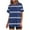 Blue, variant on Nrmvnmi Women's Striped Two-Piece Outfits Summer Casual Print Crewneck Short Sleeve Oversized T Shirt Biker Shorts Sets Lounge Workout Tracksuits Blue MMothers Day Gifts
