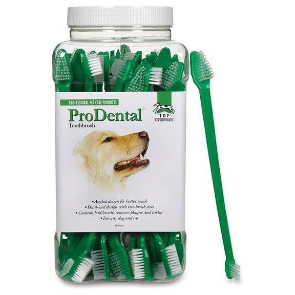 Top Performance ProDental Dual End Dog ToothBrush, 50 Ct