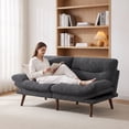 thumbnail image 6 of CHITOOMA 75" Futon Sofa Bed with Adjustable Backrest and Armrests, Convertible Sleeper Couch for Living Room, Bedroom, Apartment or Office, Gray, 6 of 10
