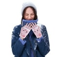 thumbnail image 4 of Lilgiuy Winter Gloves Soft Warm Women Heating Half-Finger Gloves Thicken Windproof Gloves for Christmas New Year Thanksgiving, 4 of 5