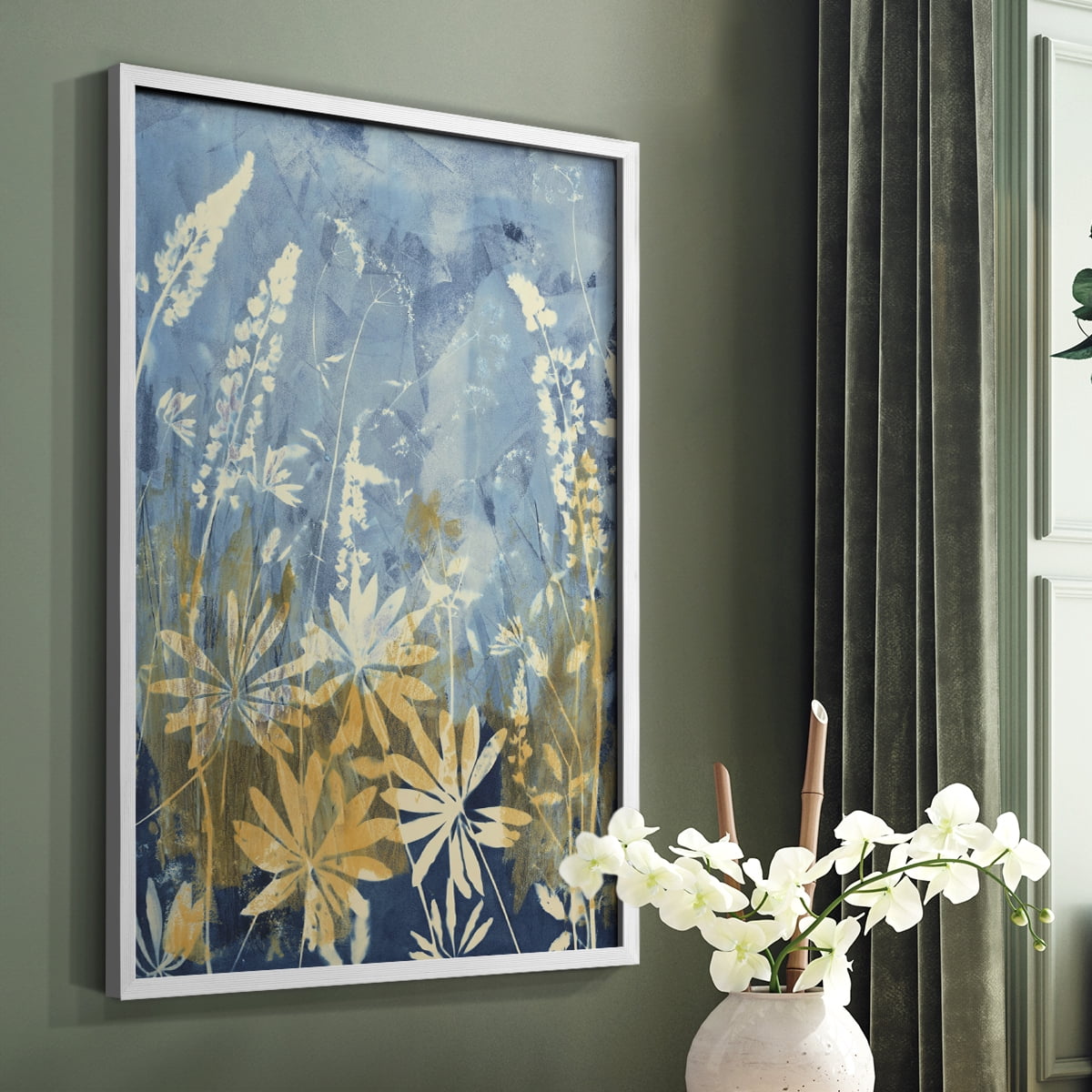 Wild Lupine Framed Print in White Solid Wood 11 x 14 Framed Print