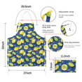 thumbnail image 7 of Yellow Lemon Fruit Slices Blue Pattern Apron-Garden Aprons for Women with Pockets-Cotton Linen Waterproof Kitchen Cooking Gardening Aprons Adjustable for Kitchen,Cooking,BBQ and Salon 33x27 Inch, 7 of 7