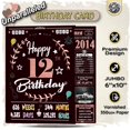 thumbnail image 2 of Tarjeta de cumpleaños de 2014 para 12 cumpleaños, negra y dorada, 2 of 7