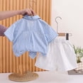 thumbnail image 7 of Afuyipoi Boys 2PC Summer Outfit Sets (0-6 Years), Cute Toddler Daily Outfit Soft Lightweight Summer Wear 100%Cotton Summer Short Sleeve Shirt & Shorts Set Blue 1T, 7 of 7