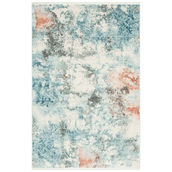 SAFAVIEH Shivan Jaiden Abstract Area Rug, Blue/Ivory, 3' x 5'