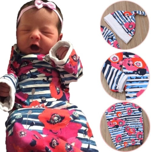 cute baby girl swaddles