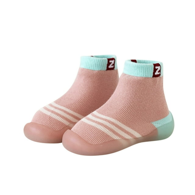 XDZJLR Infant Shoes Summer And Autumn Comfortable Toddler Stripes Colorblock Children Mesh Breathable Floor Shoe