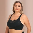 thumbnail image 5 of Elainilye Fashion Women Bras Wireless Traceless Underwear Plus Size Bras Comfortable Lace Breathable Gathering Bra,Black, 5 of 9