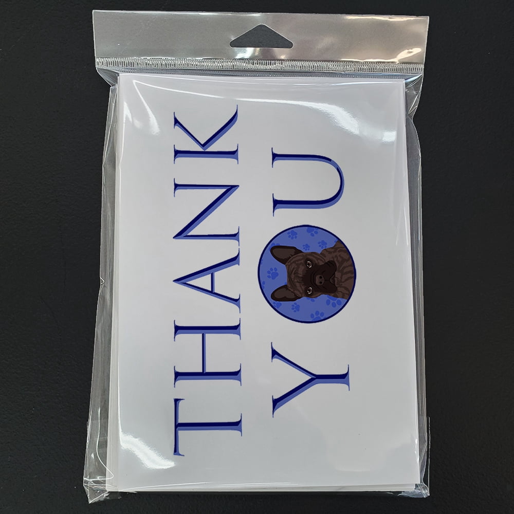 French Bulldog Brindle #1 Thank You Greeting Cards and Envelopes Pack of 8 7 in x 5 in