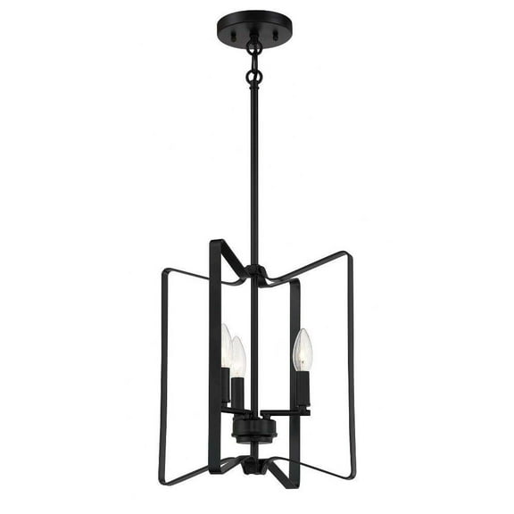 3 Light Foyer in Transitional Style-14 inches Tall and 13 Inche Wide-Flat Black Finish Bailey Street Home 139-Bel-4652579