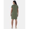 thumbnail image 4 of Time and Tru Women's Cotton T-Shirt Dress, Sizes XS-XXXL, 4 of 4