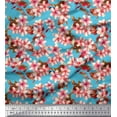 thumbnail image 1 of Soimoi Blue Poly Georgette Fabric Blossom Floral Printed Craft Fabric by the Yard 52 Inch Wide, 1 of 3