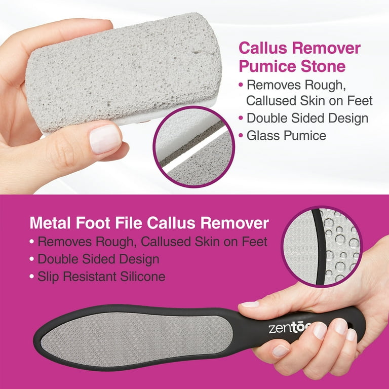 ZenToes Dry Heel Repair Kit Metal Foot File, Pumice Stone Callus Remover,  Moisturizing Socks, 1 - Fry's Food Stores