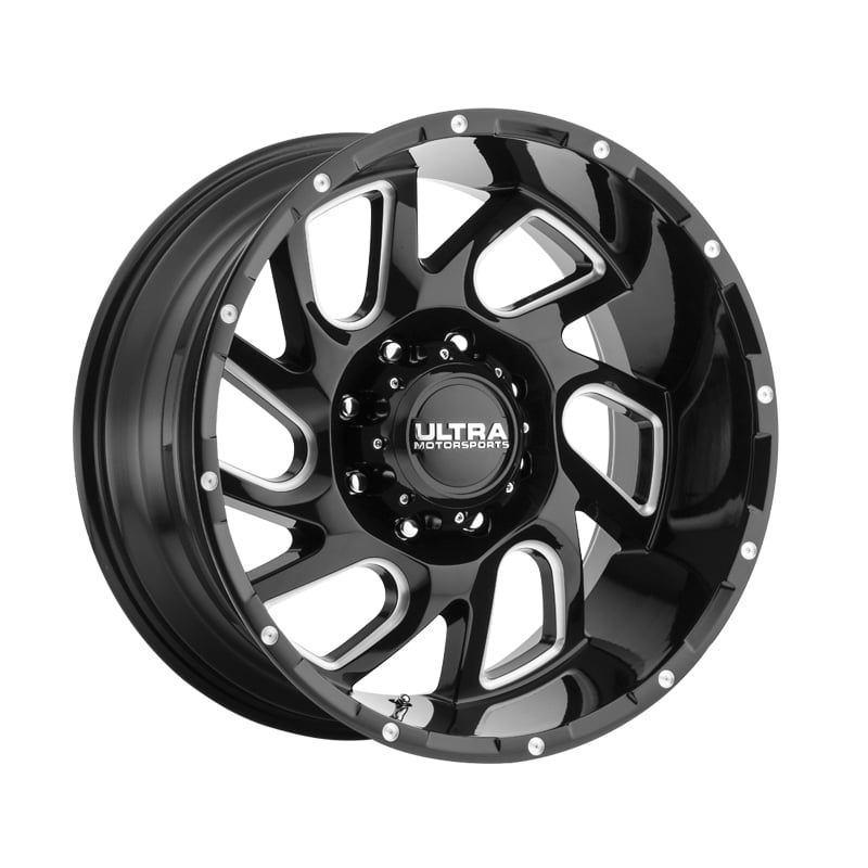 Ultra 221BM Carnage 20x10 8x165.1 -25et Gloss Black CNC Milled Accents Wheel