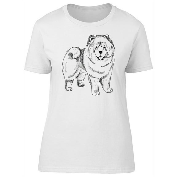 B&W Sketch Of Chow-Chow T-Shirt Women -Image by Shutterstock, Female Large