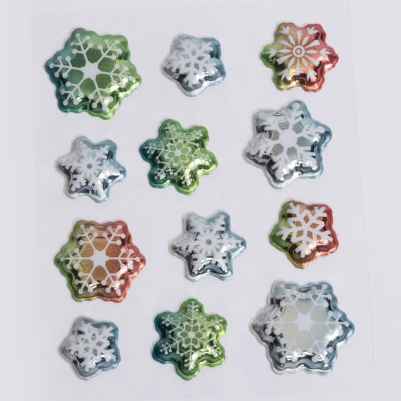 Paper Crafts Everett Rd. By Cathe Holden Iredescent Snowflake Puffy Christmas Winter Stickers