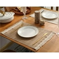 thumbnail image 2 of Linen Placemats Set of 4-12 x 18 Inch Dining Table Place Mats, Heat Resistant, Washable Cloth Placemat Kitchen Table Mats, 2 of 6