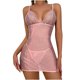 thumbnail image 1 of Ropa interior de encaje de malla transparente con tirantes finos de Color sólido a la moda para mujer con conjunto de lencería Sexy de bragas Fridja  nalpqowj40874, 1 of 8